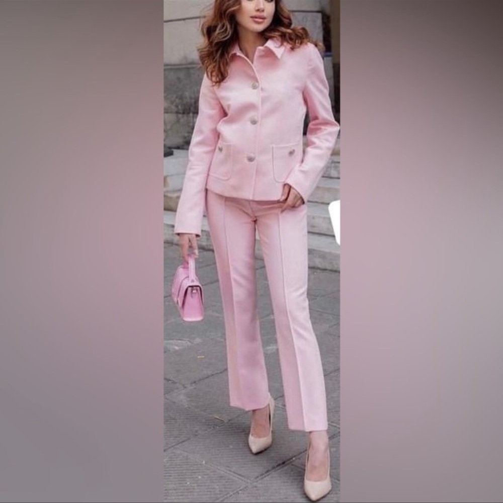 ZARA 2PC SET METAL BUTTON JACKET& MINI FLARE PANTS